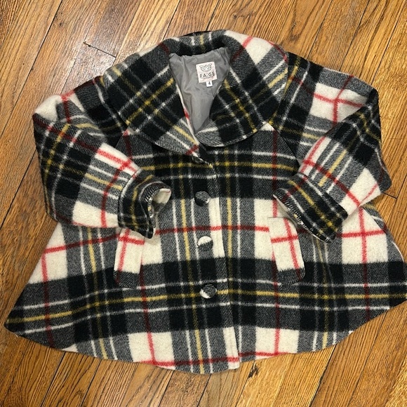 FA GE kids boutique girl toddler circle button down coat peacoat nova check - Picture 1 of 6